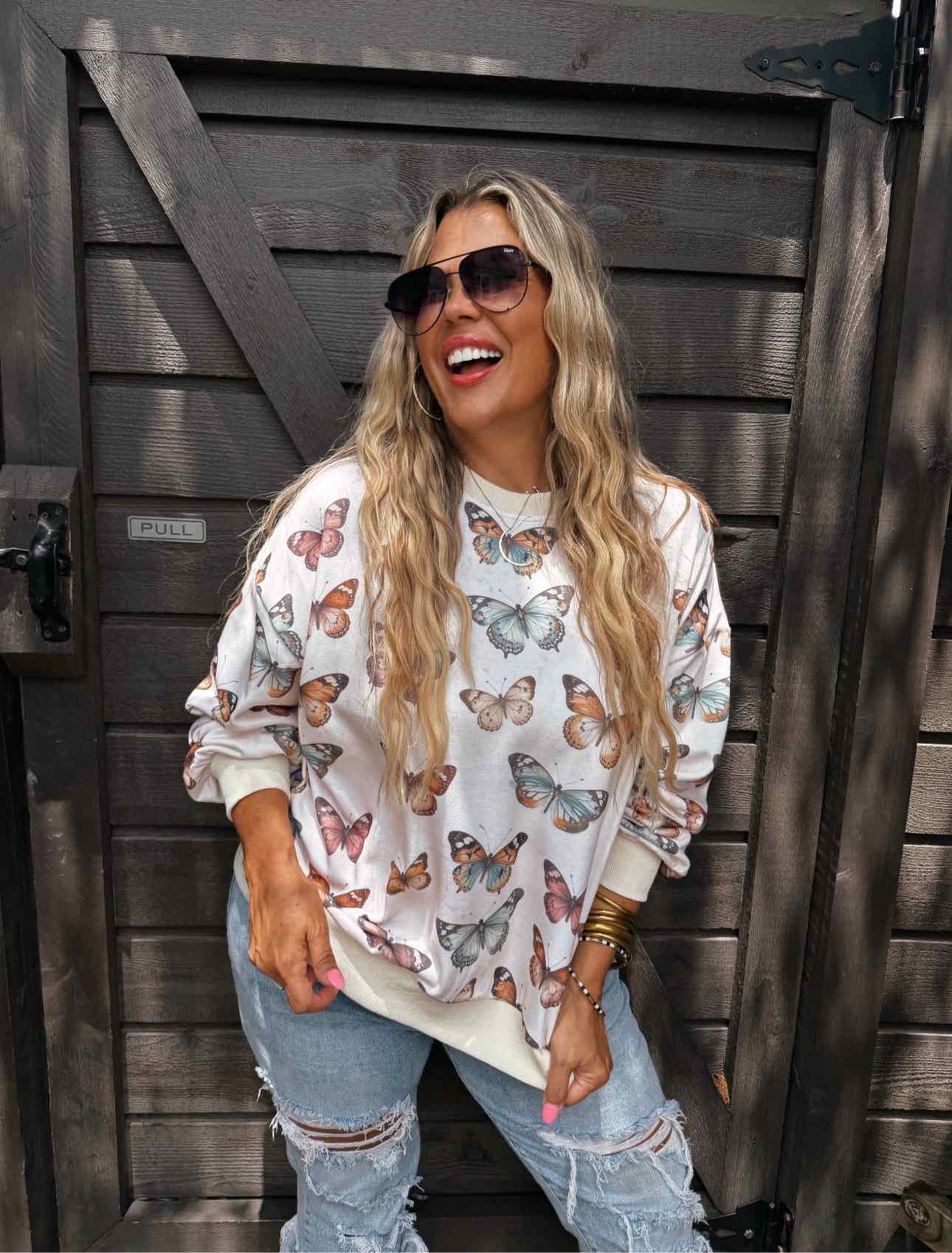 PREORDER!! Butterfly Season Sweatshirt Pullover Top