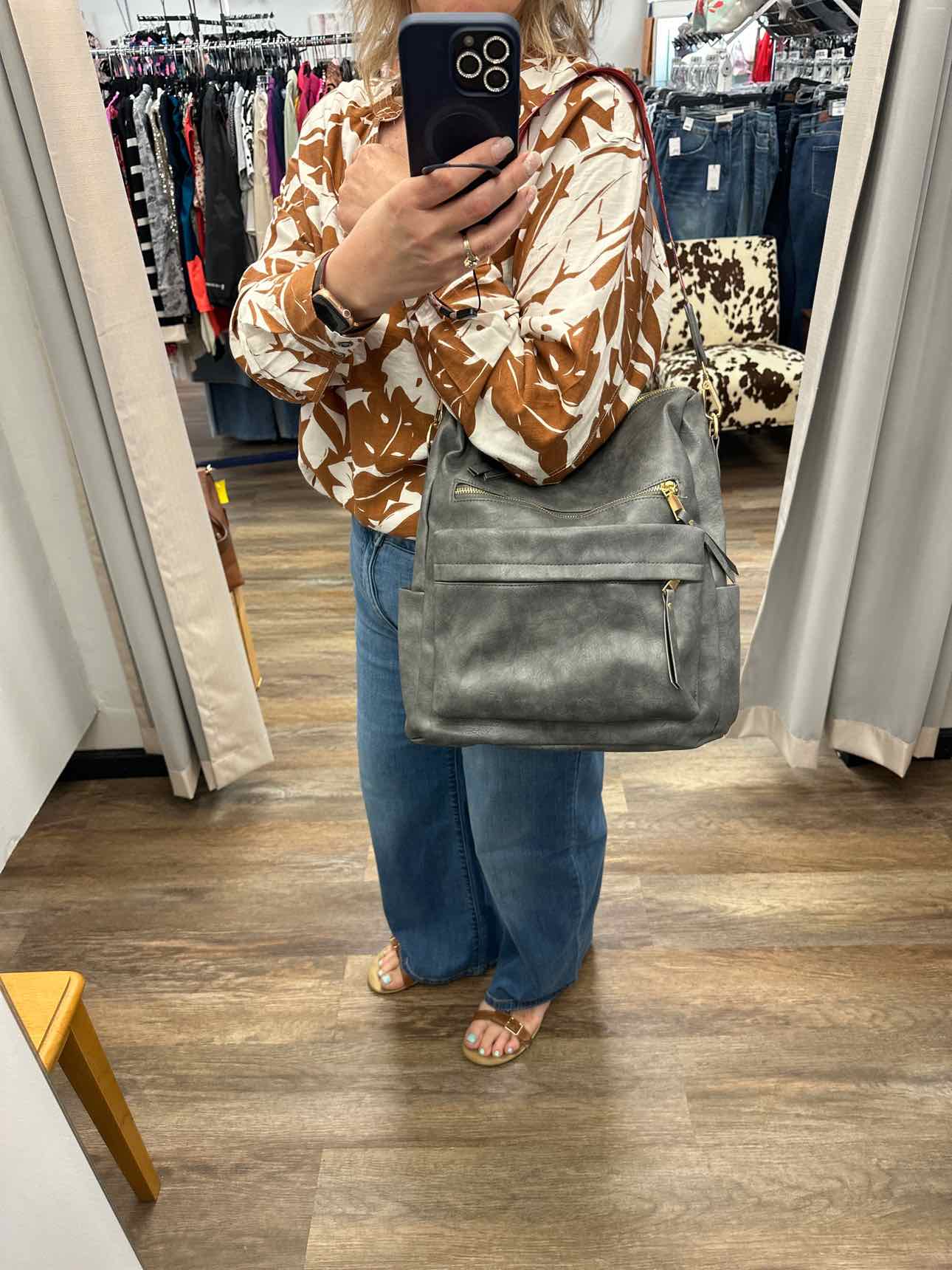 Julia Rose Size Medium Gray BackPack