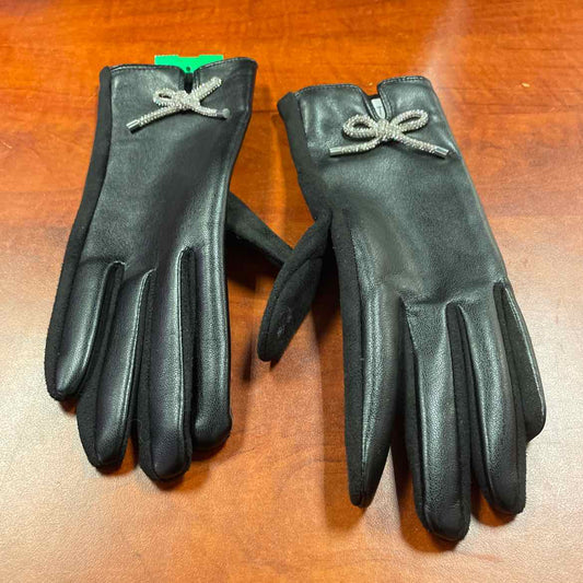 Nine West Faux Suede Gloves with Bow Detail