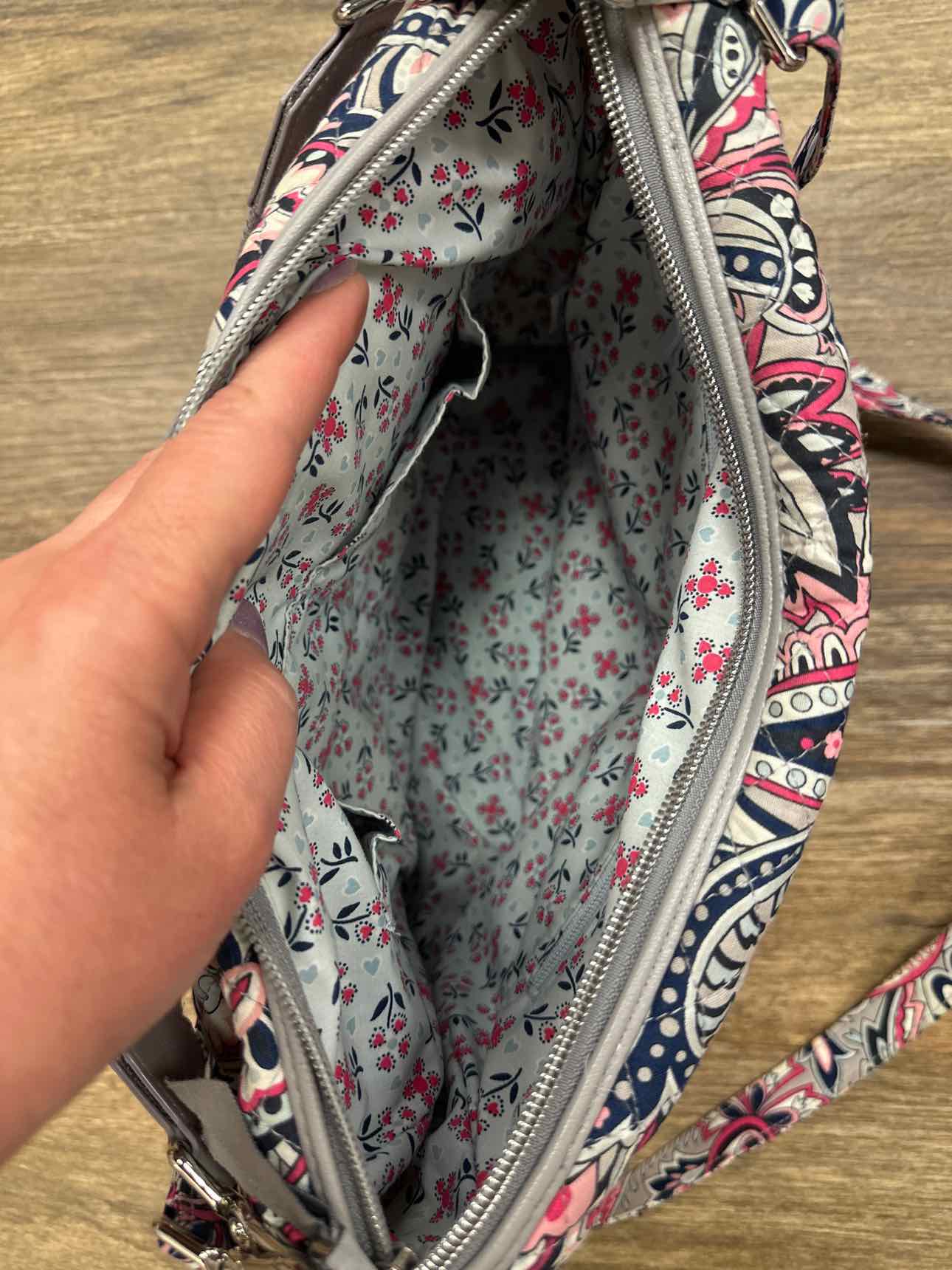 Vera Bradley On the Go Crossbody Gray and Pink Handbags