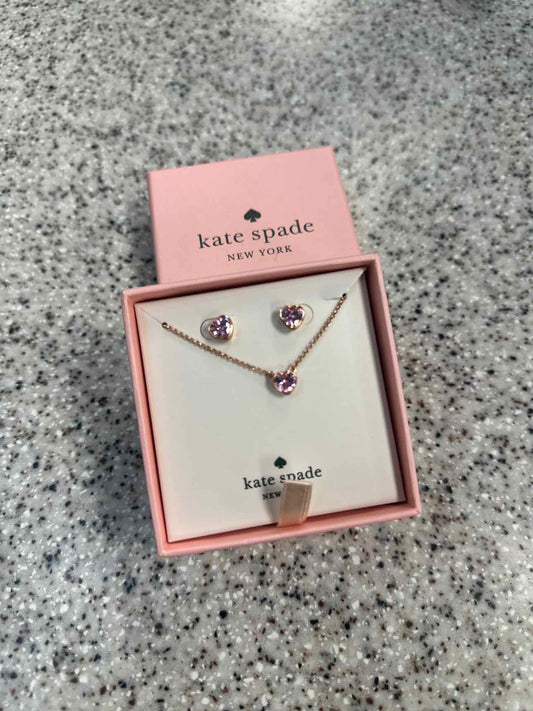 Kate Spade NEW Romantic Rocks CZ Heart Earrings and Necklace Set
