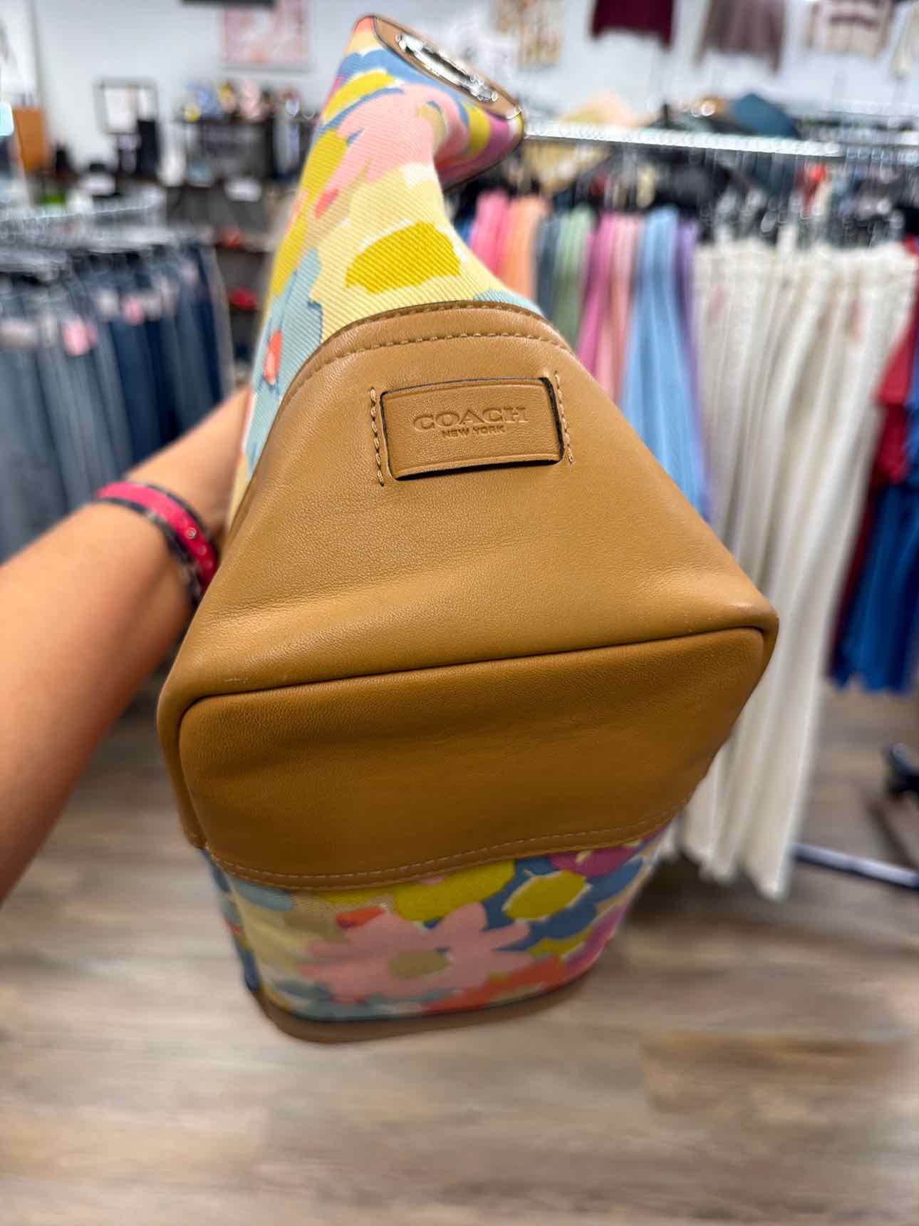 Coach Hadley Floral Print Duffle Tote Pink Blue Handbags