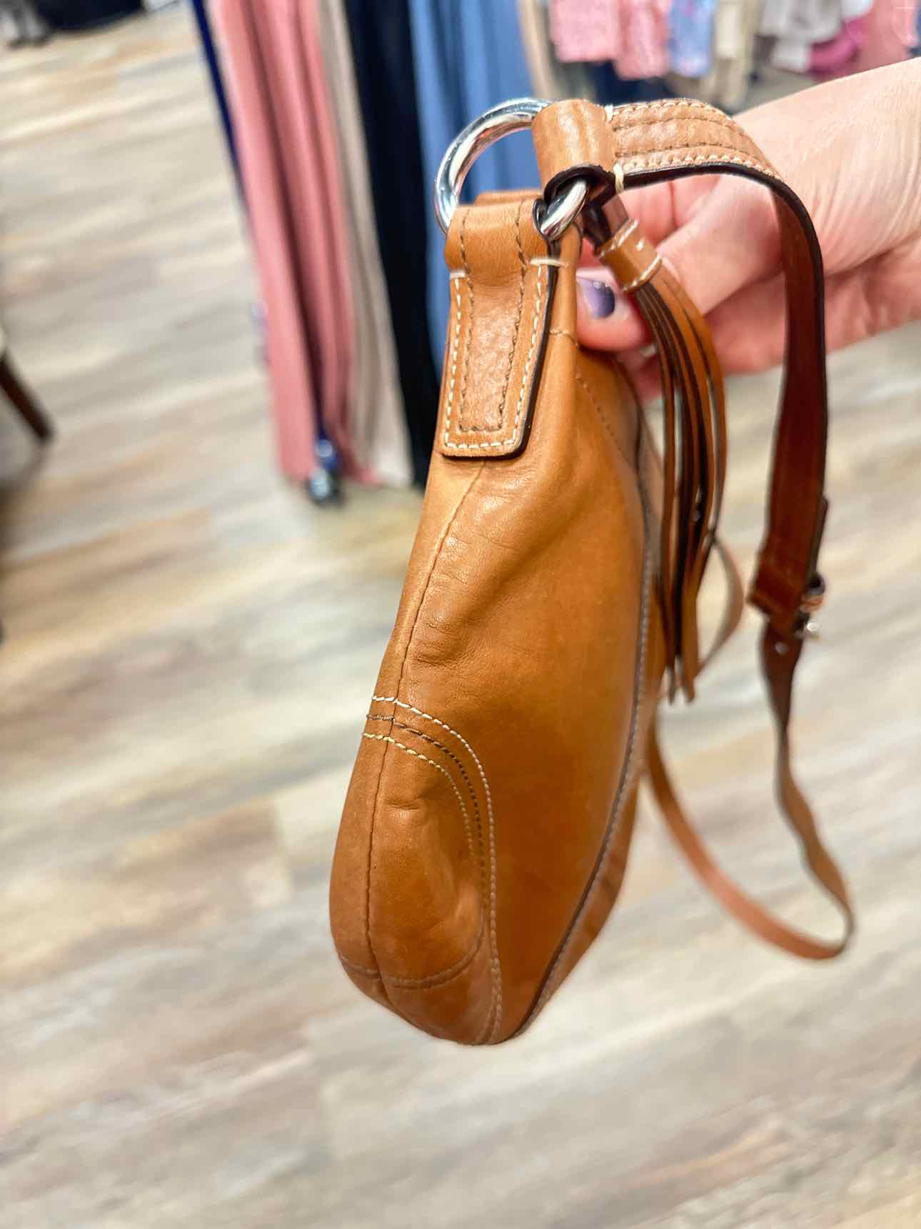 Coach Vintage Soho Saddlebag Leather Slim Brown Tan Crossbody