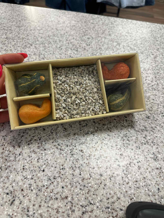 Pier One Fall Candlescaping Kit, gourds, stones, rustic metal leaves Home Decor