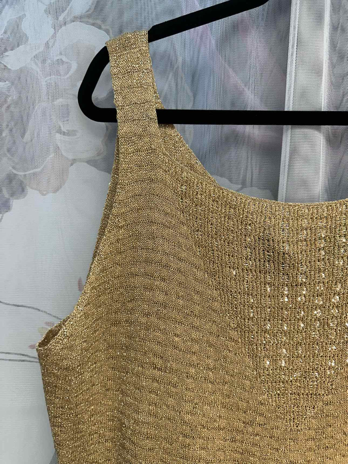 Dana Buchman NEW NWT Linen Blend Shimmer Knit Tank Size 2X GOLD Top
