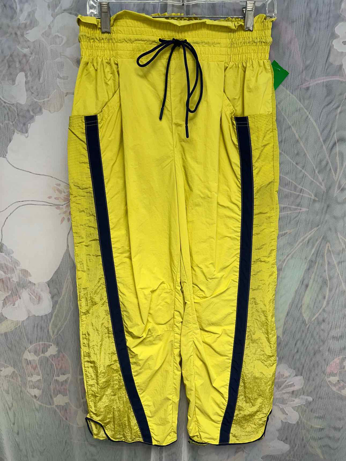 FP Movement Paperbag Drawstring Waist Nylon Size Small neon green Pants