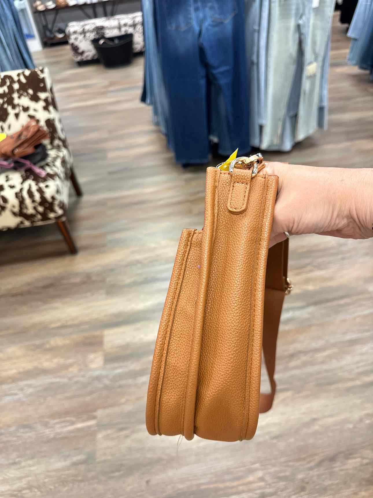 Caramel Brown Faux Vegan Leathre Crossbody Handbags