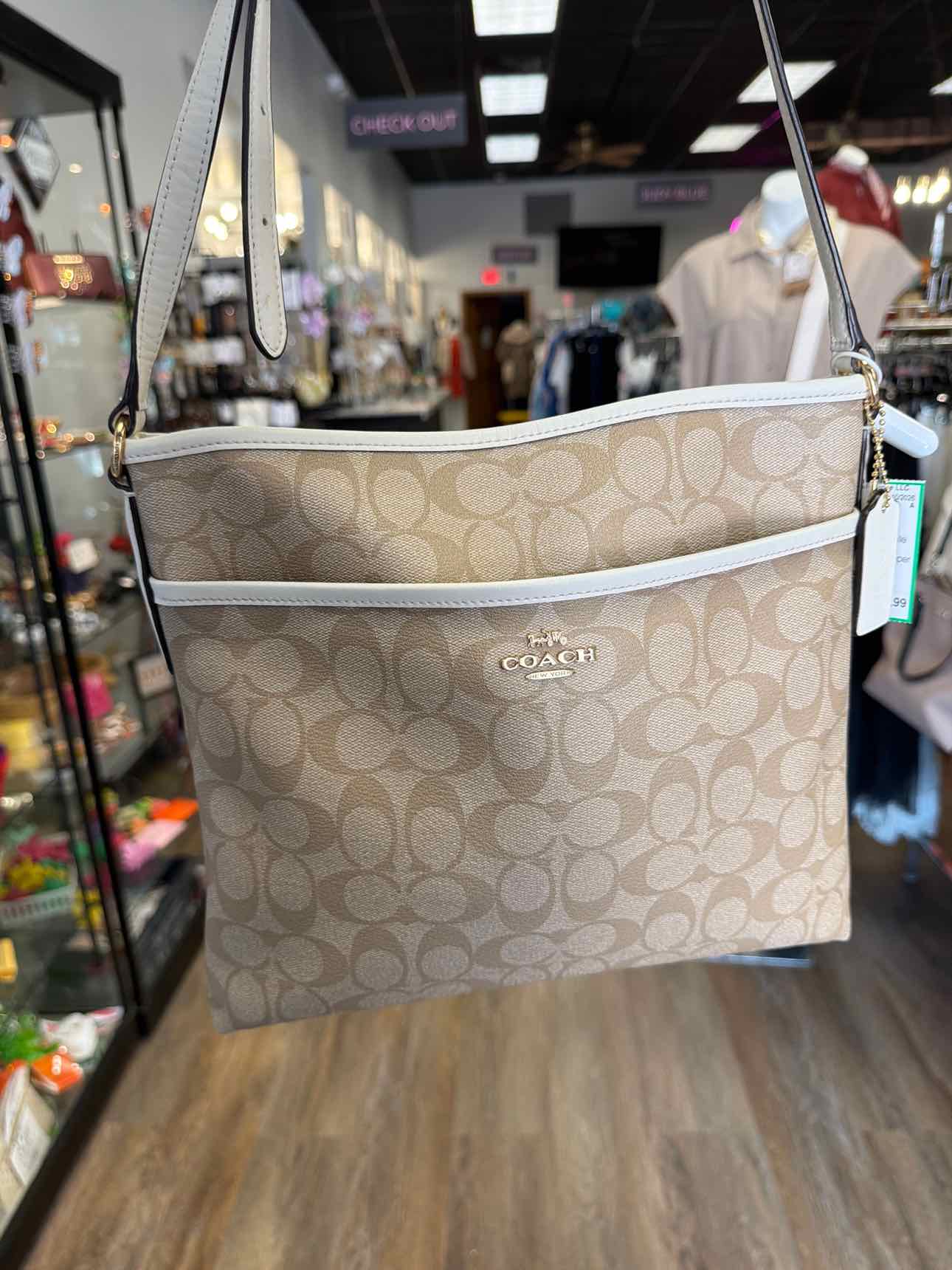 Coach Signature PVC Crossbody Tan Handbags