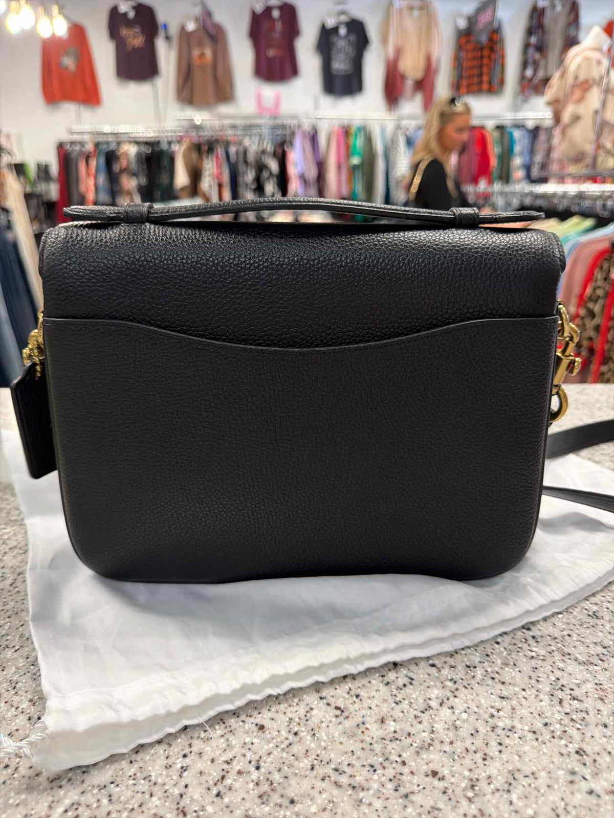 Coach Cassie Crossbody Black Pebble Leather Crossbody Handbag