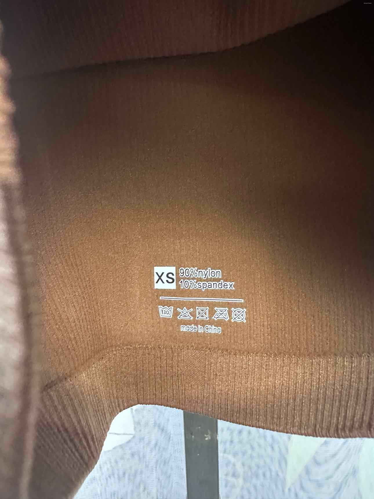 Blakeley Size XS Brown Ribbed Unpadded Crop Top