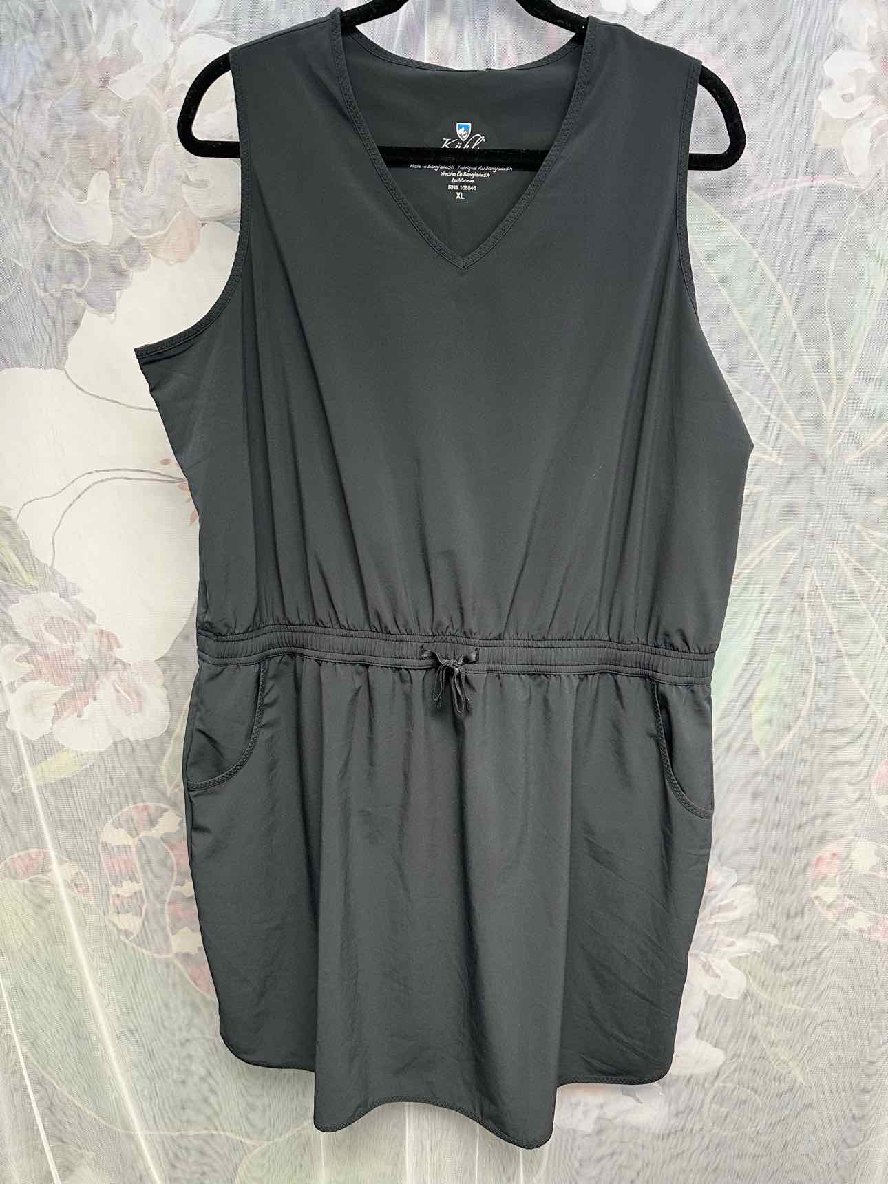 Kuhl NEW NWT Vantage Dress Sleeveless V-Neck Nylon Stretch Size XL Black Dress