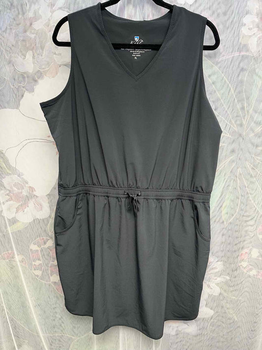 Kuhl NEW NWT Vantage Dress Sleeveless V-Neck Nylon Stretch Size XL Black Dress