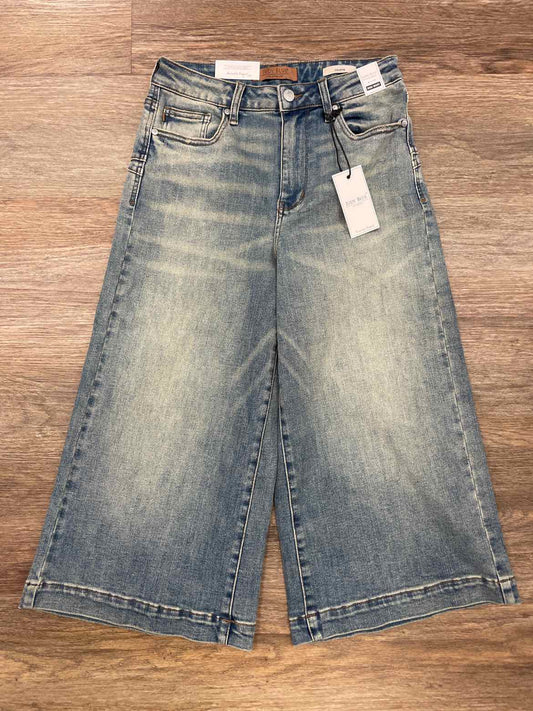 Judy Blue High Waist Marian Culotte with Side Shaping Seams Warm Tinted Indigo Jeans