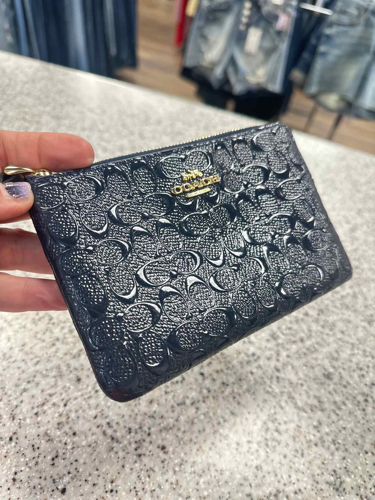 Coach Size Small Navy Wristlet