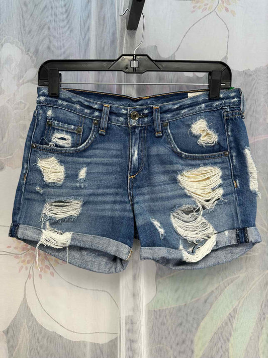 rag & bone Heavily Distressed Cuffed Size 24 Denim Shorts