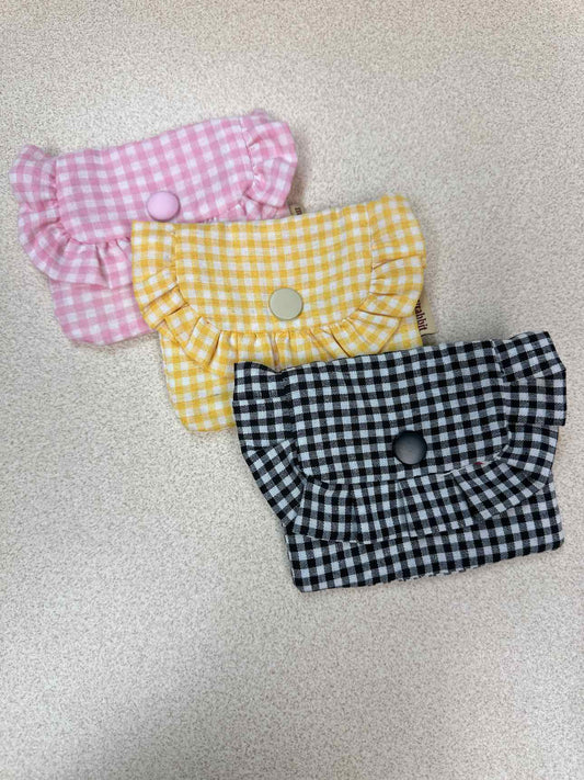 Cotton Snap Coin Pouch in Gingham Print