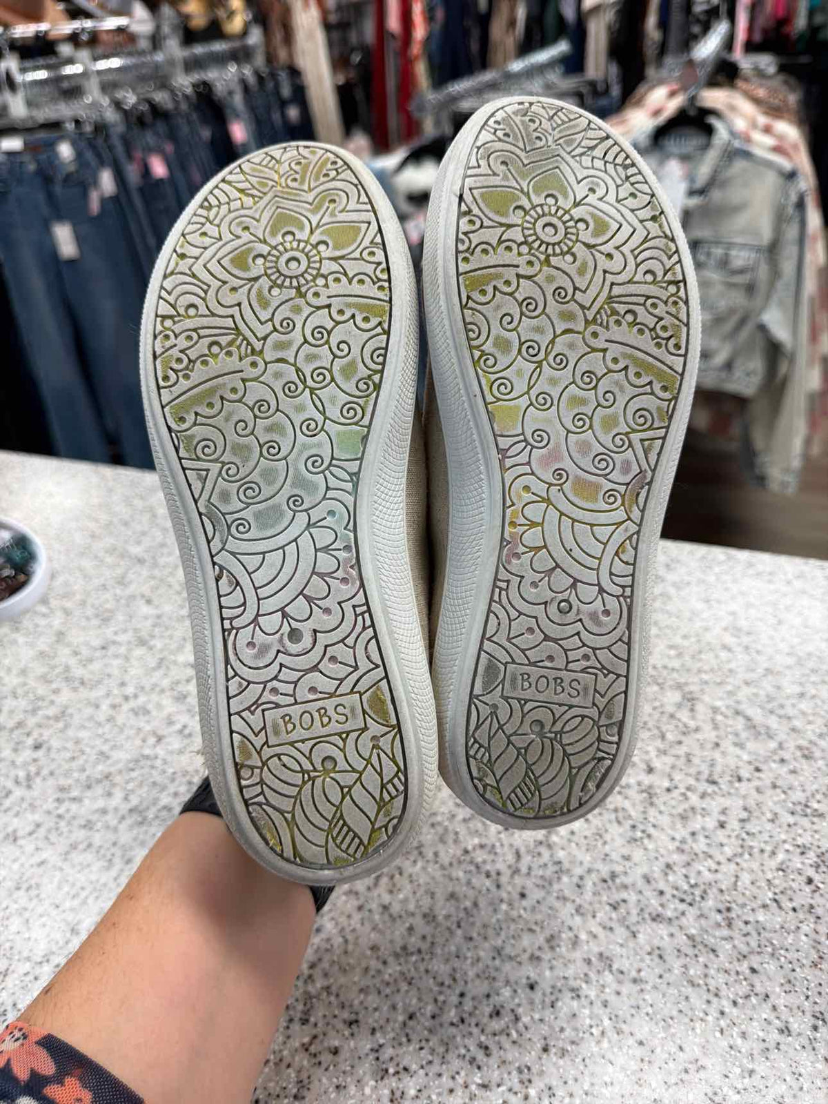 BOBS by Sketchers B Cute Casual Slip-On Beige Sneakers Woman's Size 7 1/2