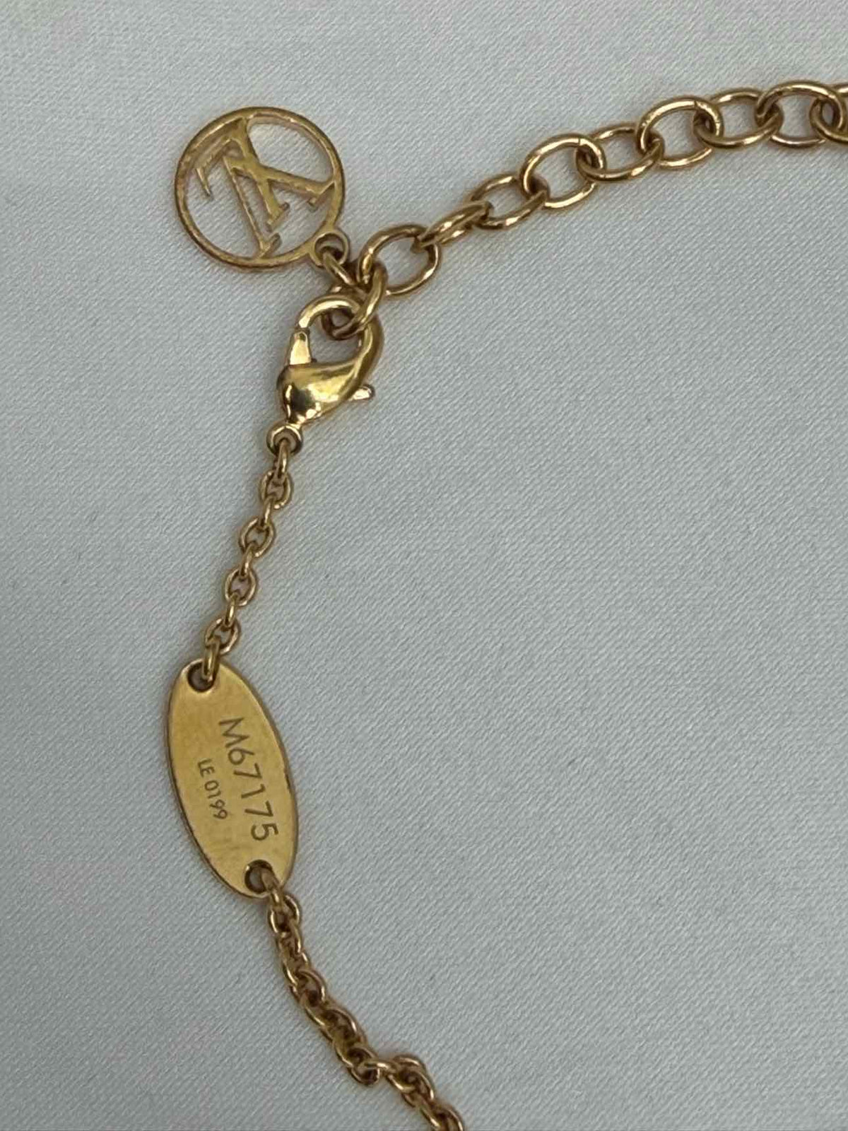 Louis Vuitton Size 7.5" Gold Plated LV & Me "R" Bracelet