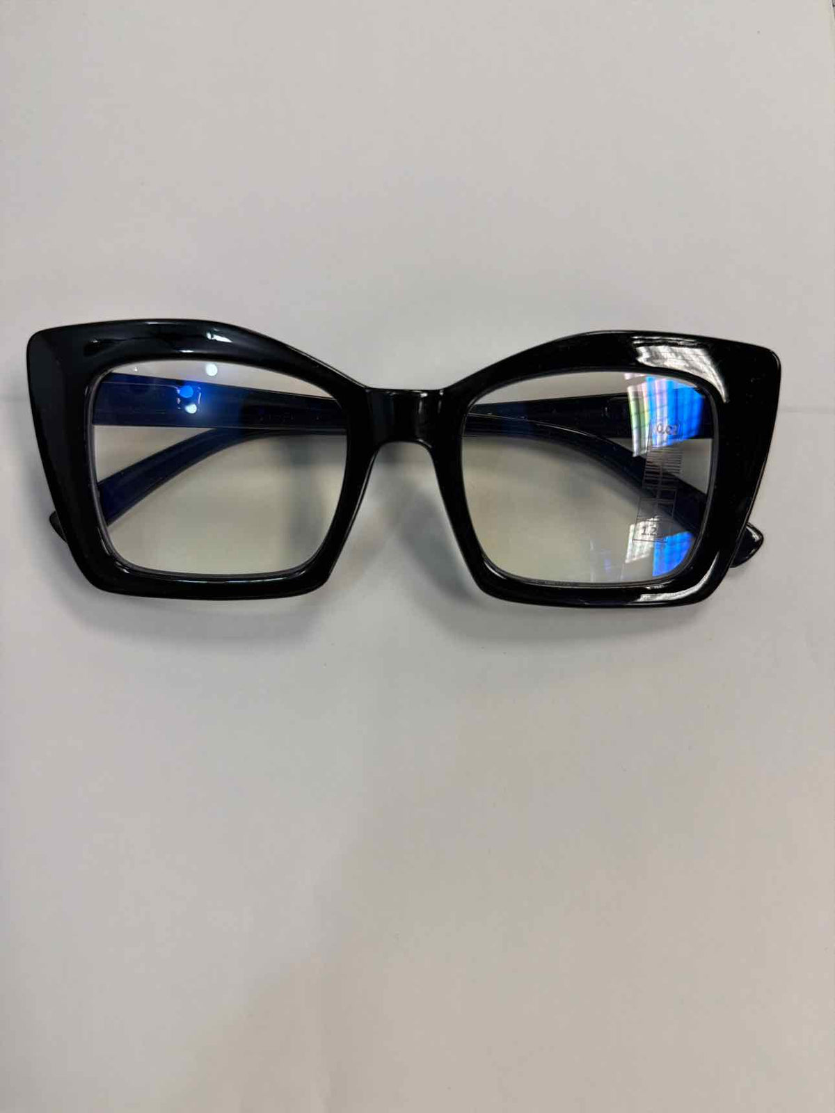 Solid Black Oversized Reading Cheater Glasses +1.25 strength