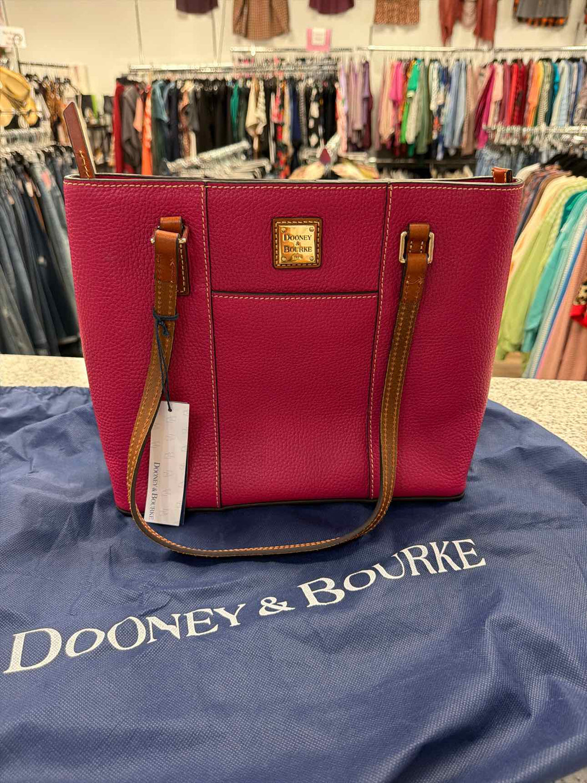 Dooney & Bourke Pebble Grain Leather Strawberry Pink Lexington Tote NWT