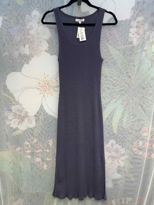 Miou Muse NEW NWT Stretch Ribbed Tank Maxi Bodycon Size Medium Dusty Blue Dress