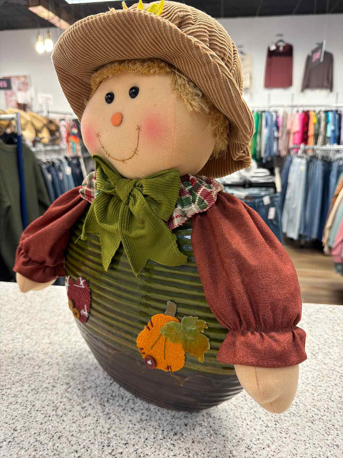 Fall Harvest Scarecrow Ceramic Base Decoration Household