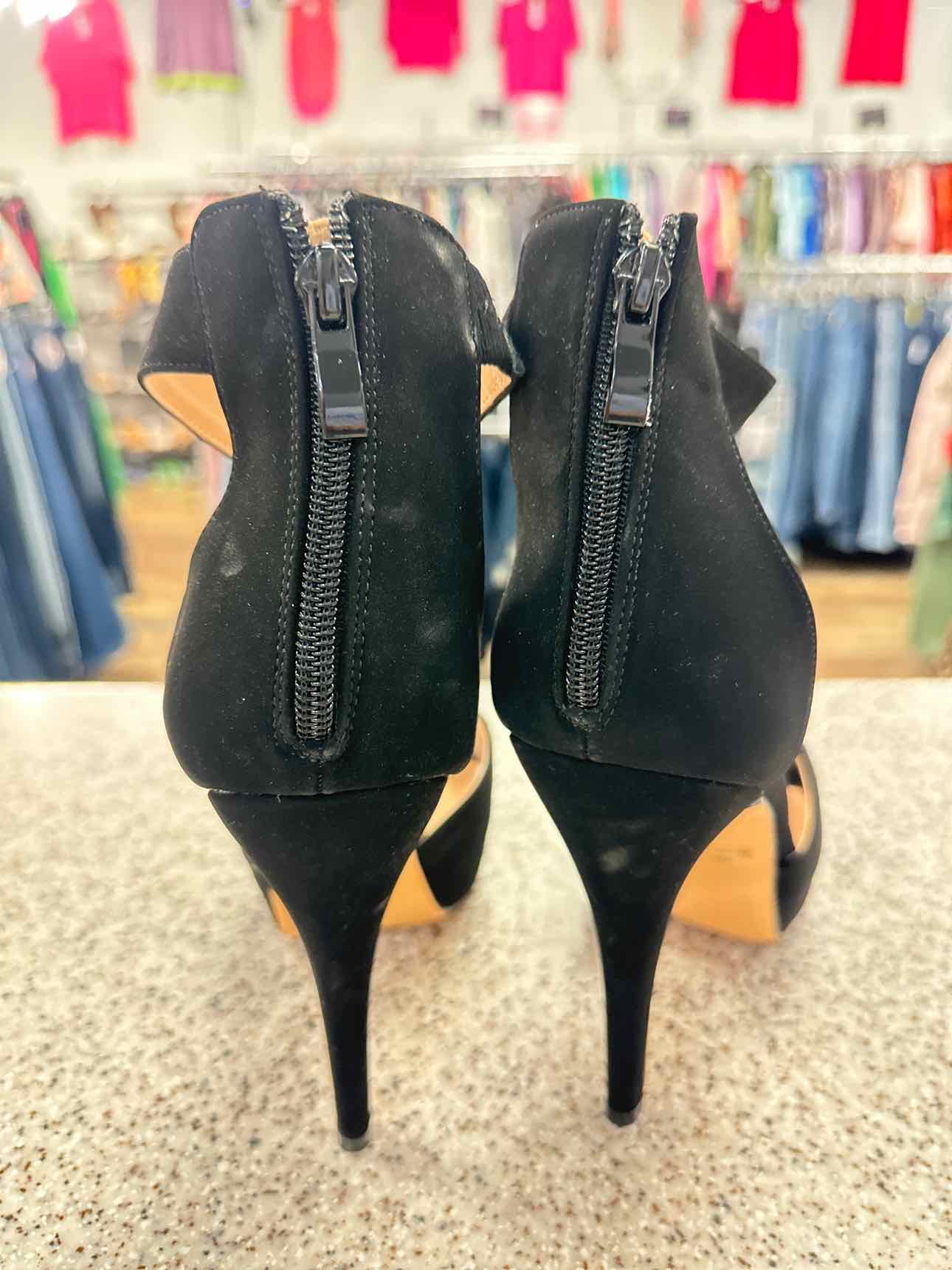 Dream Pairs Size 9 Black Faux Suede Ankle Strap 5" High Heel Platform Sandals
