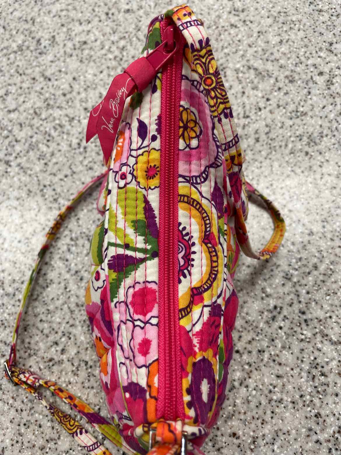 Vera Bradley Frannie Crossbody Clementine Quilted Cotton  Floral Print Handbags