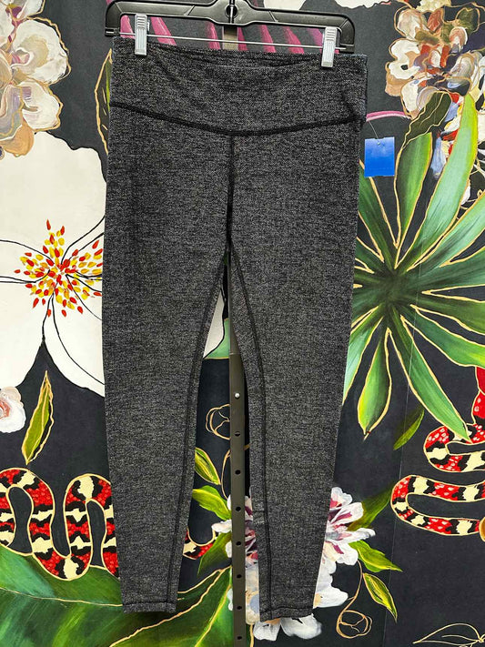 Lululemon Size 8 High Waist Chevron Long Leggings Pants Charcoal Grey Athletics