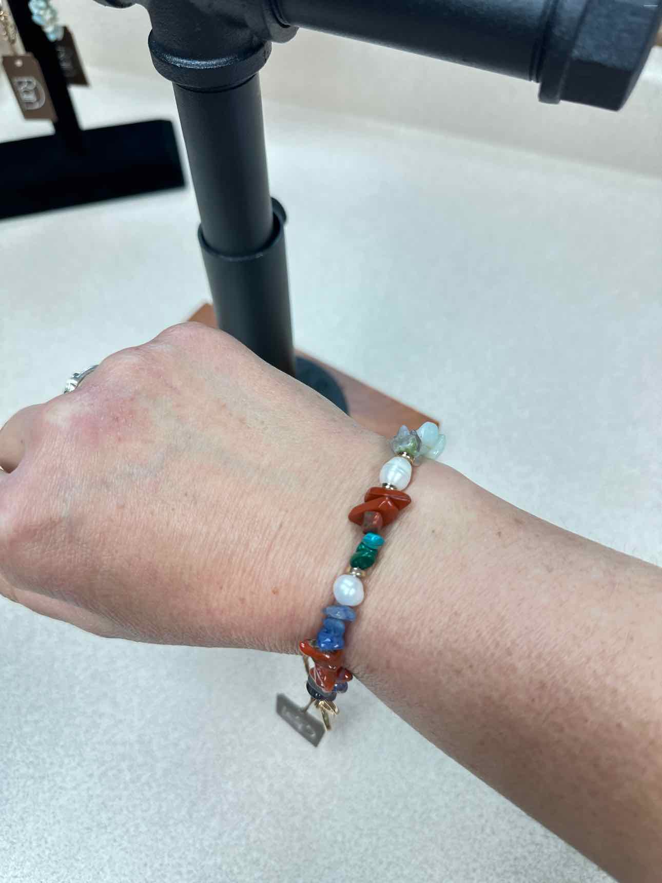 Multi Genuine Stone Toggle Bracelet