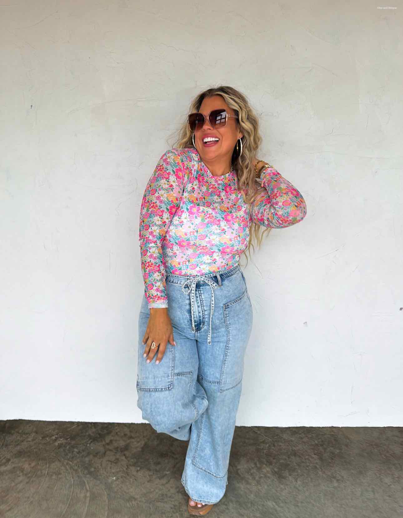 Spring Dress It Up Mesh Long Sleeve Top