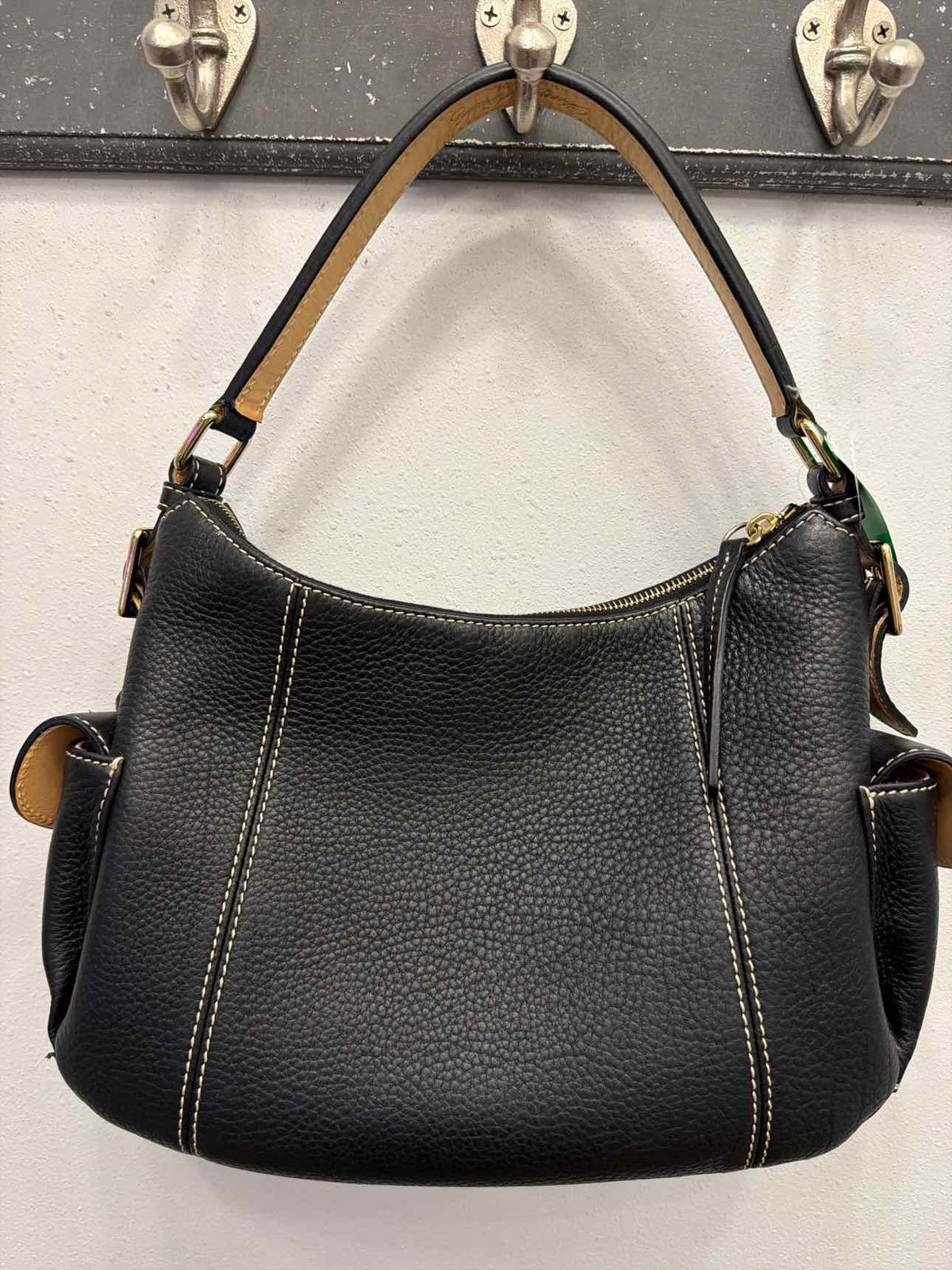 Dooney & Bourke Black Pebbled Leather Shoulder Bag