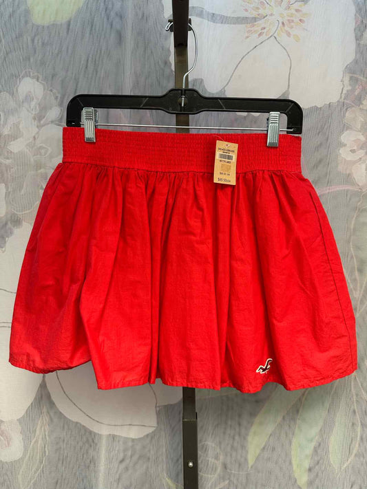 Hollister Size Large Red 100% Cotton Stretch Lightweight Skirt NEW NWT