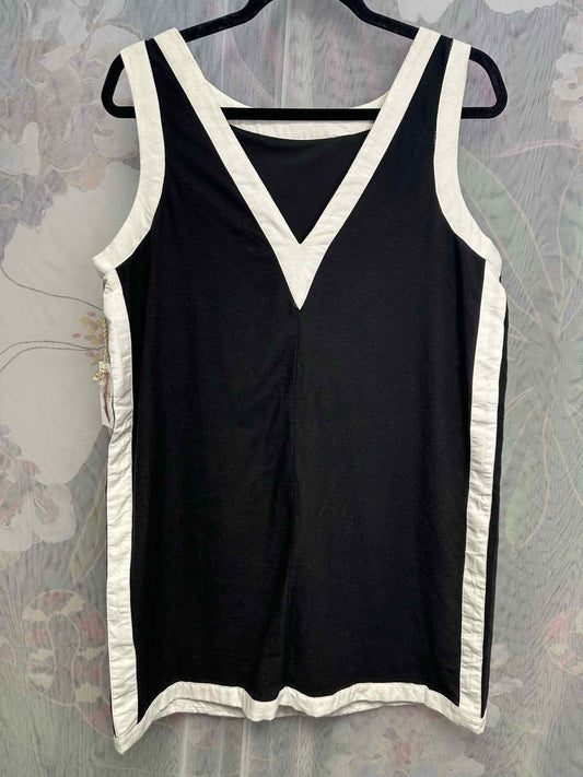Jessica Simpson NEW NWT Linen Blend Reversible Size Medium Black/white Dress