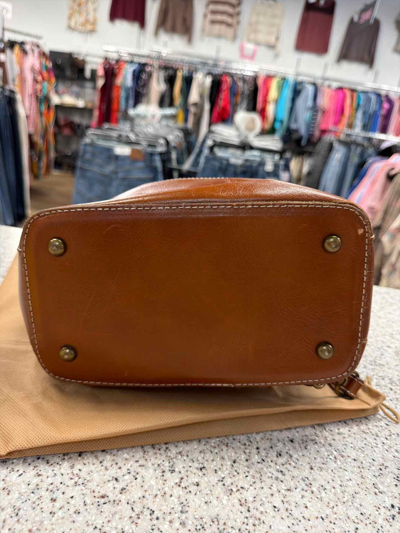 Patricia Nash Small Brown Cognac Leather Montioni Covertible Backpack