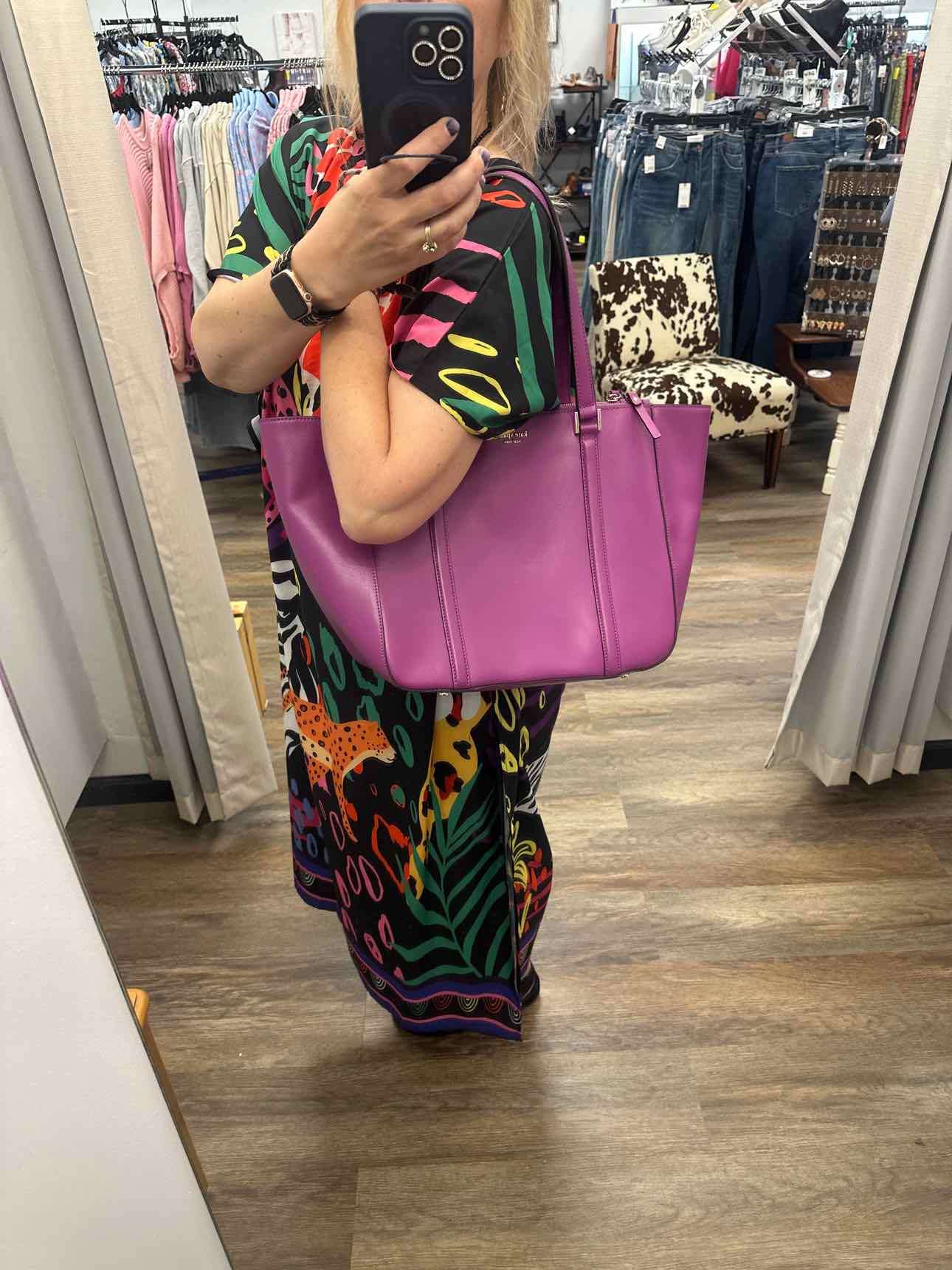 Kate Spade Newbury Lane Briar Saffiano Leather Tote Purple Handbag