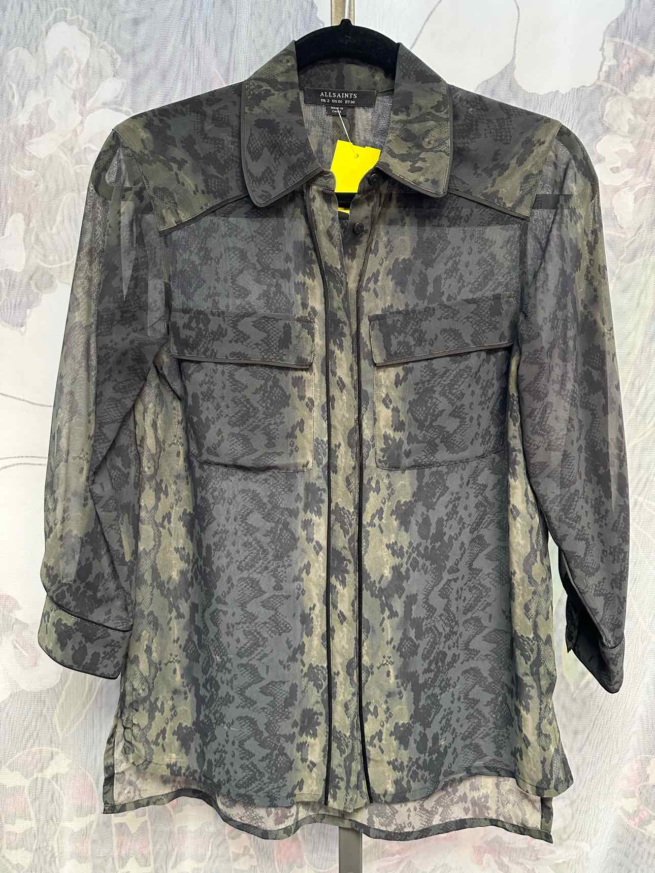 All Saints Size 00 Dark Olive Top