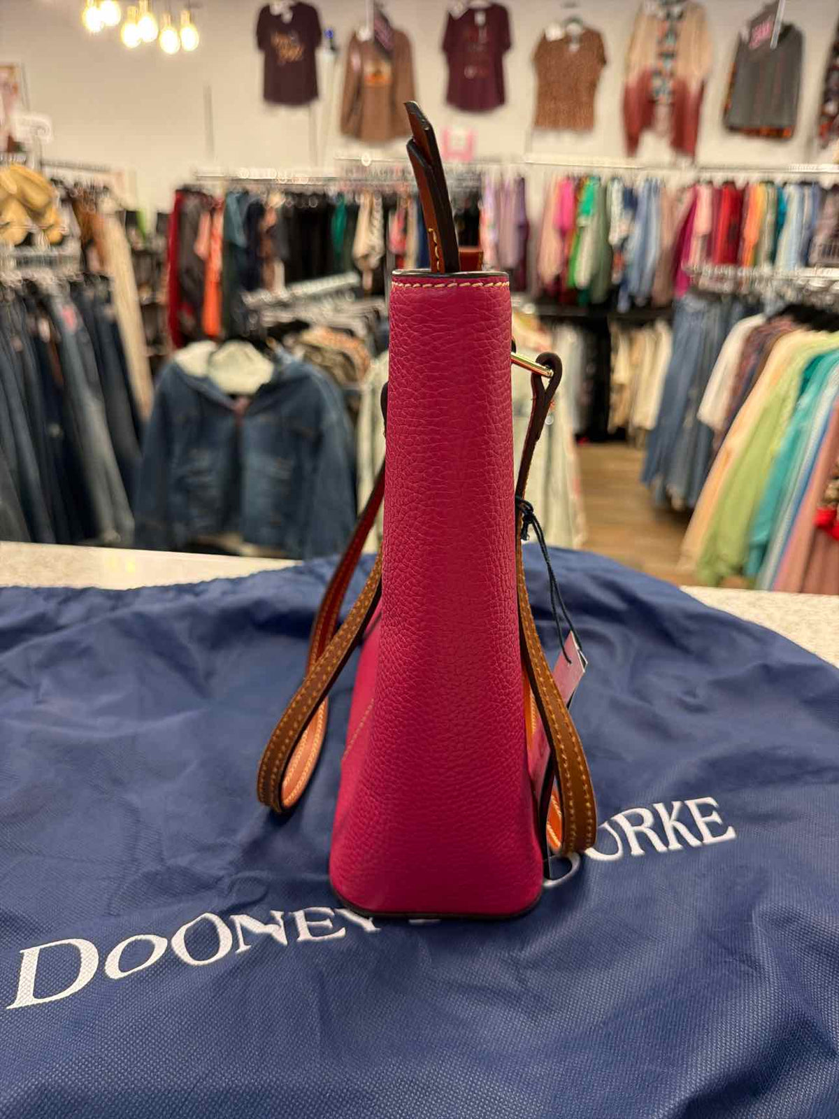 Dooney & Bourke Pebble Grain Leather Strawberry Pink Lexington Tote NWT