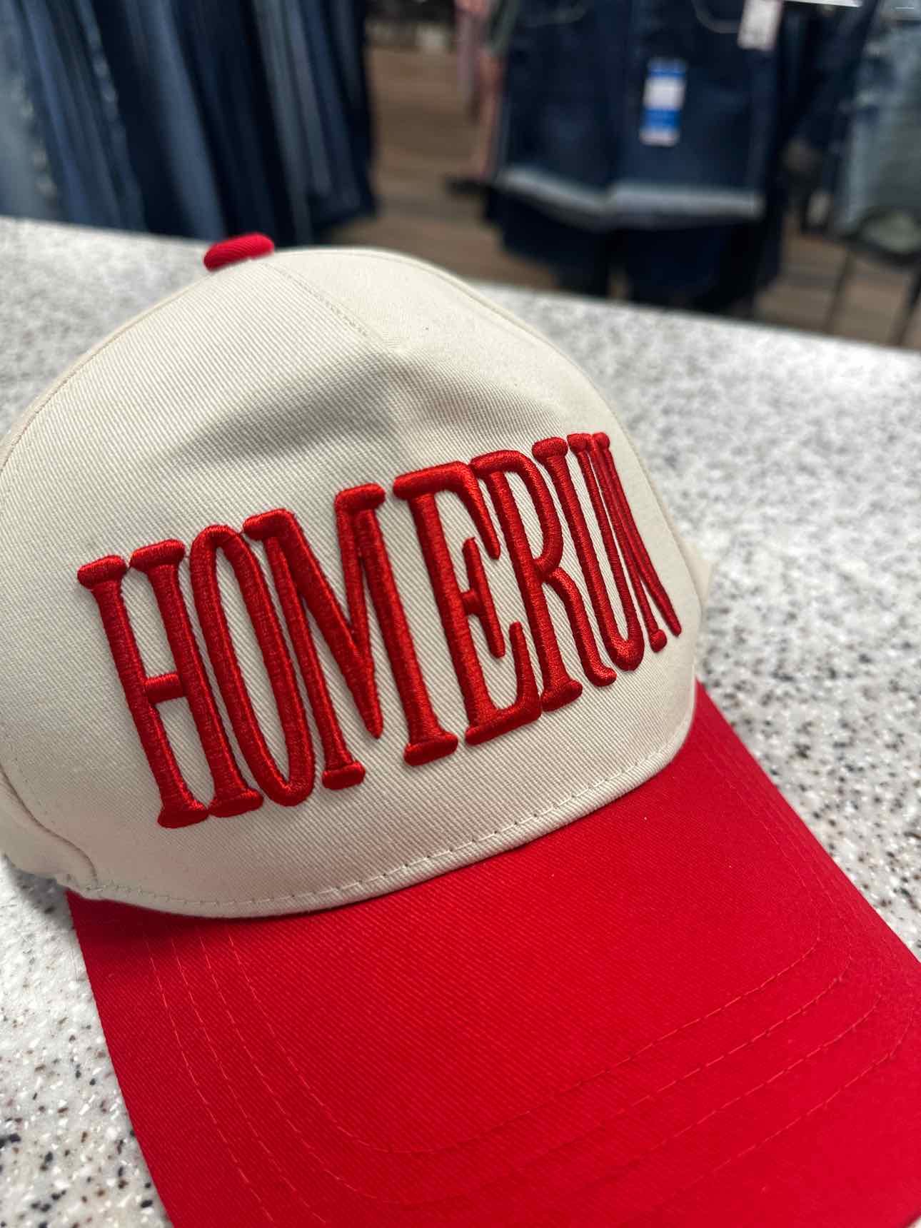 HOMERUN Baseball Cap with Red Brim Hat