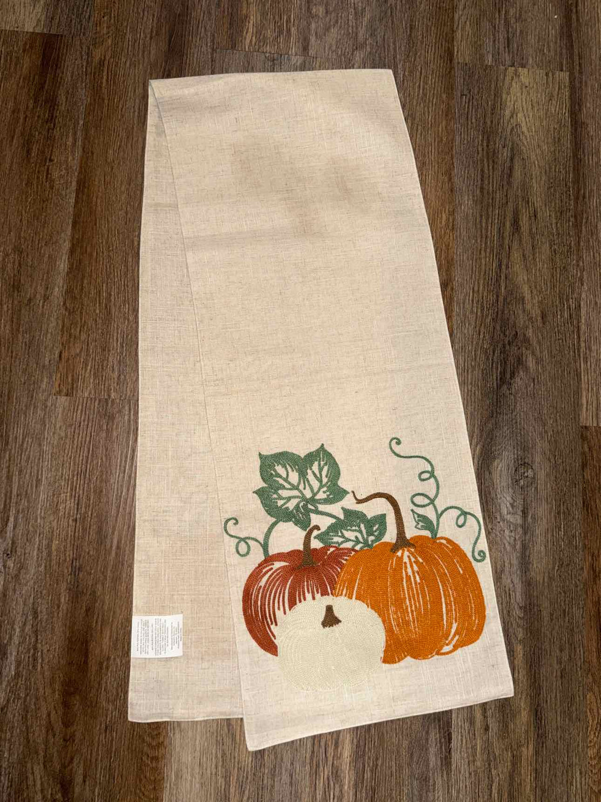 Give Thanks Pumpkin Fall Harvest Cross Stitch Table Runner Household