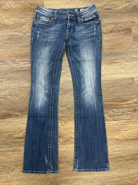 Miss Me Size 28 Boot Cut Distressed Angel Wing Design Back Pockets Denim Jeans