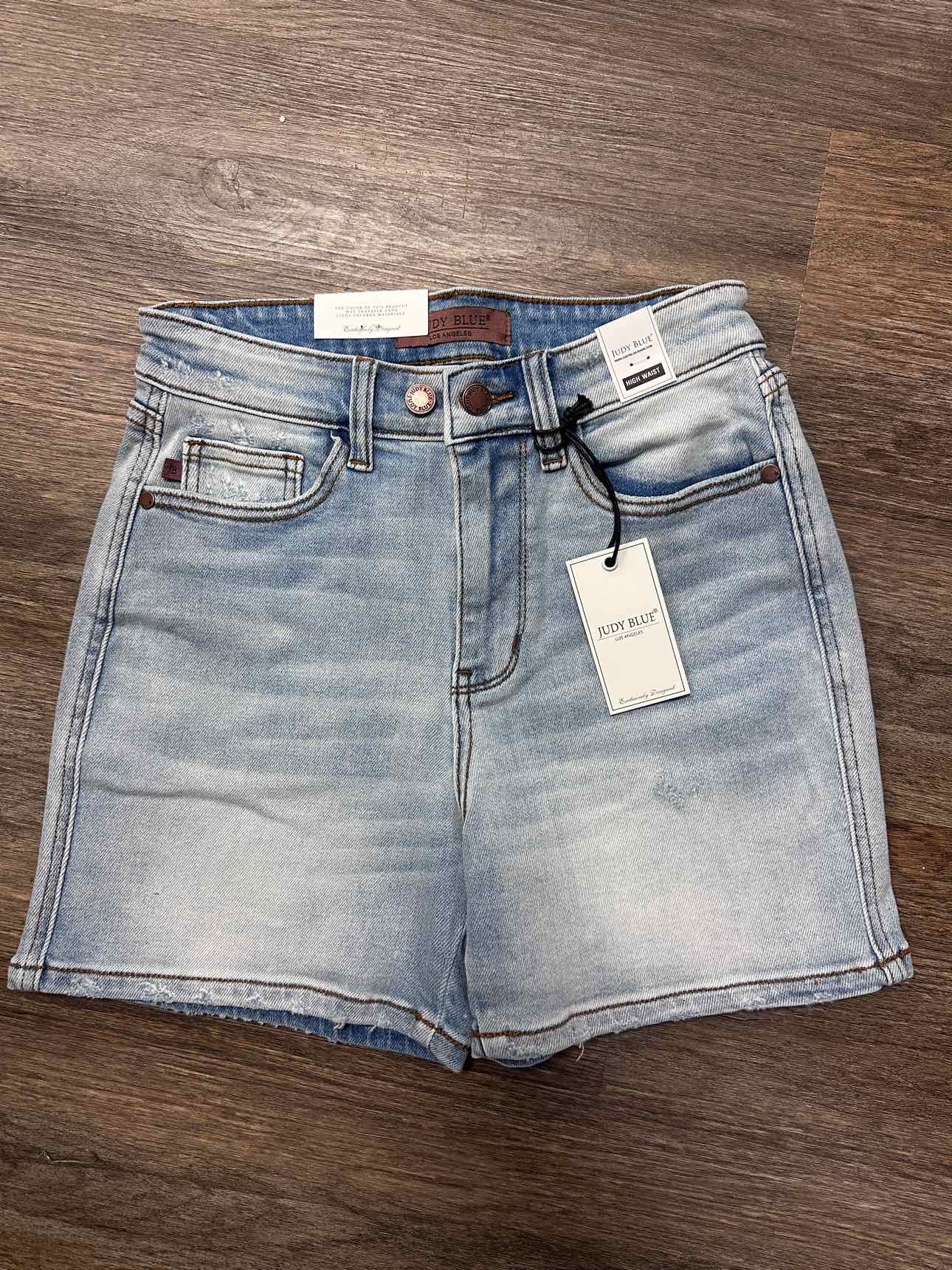 Judy Blue Jeans Double Button Mid-Length Dad Shorts