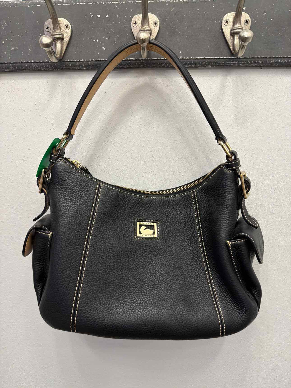 Dooney & Bourke Black Pebbled Leather Shoulder Bag