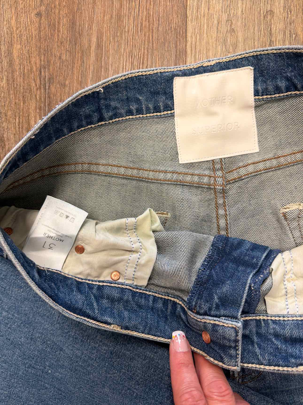 Mother Size 31 High Waist Rider Ankle Distressed Denim Jeans