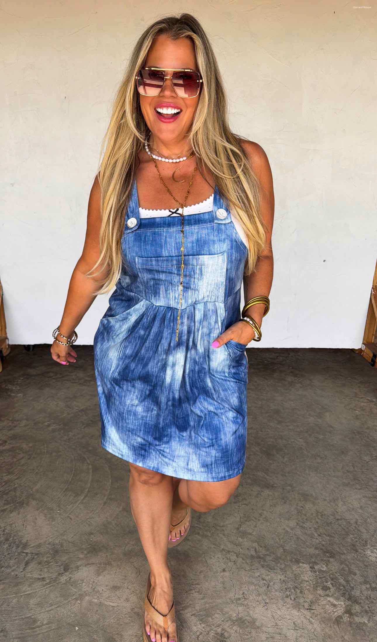 Blakeley Mock Denim Overall Skirt
