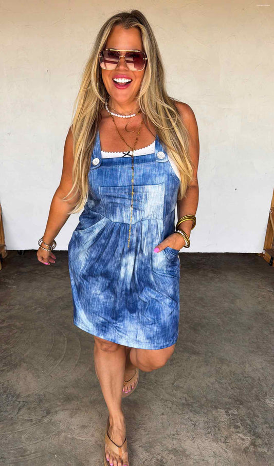Blakeley Mock Denim Overall Skirt