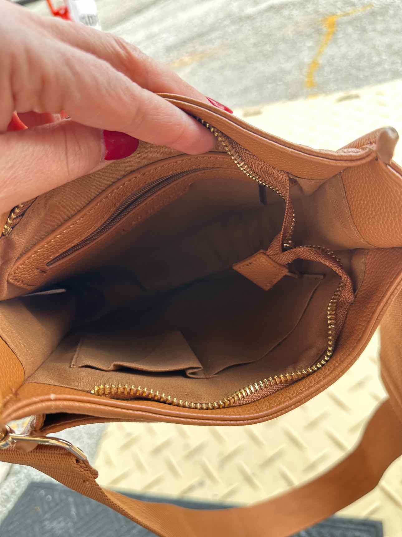 Caramel Brown Faux Vegan Leathre Crossbody Handbags