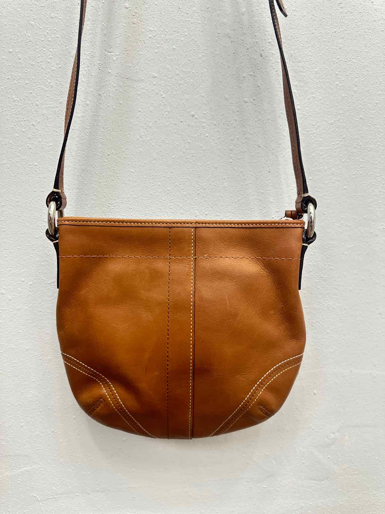 Coach Vintage Soho Saddlebag Leather Slim Brown Tan Crossbody