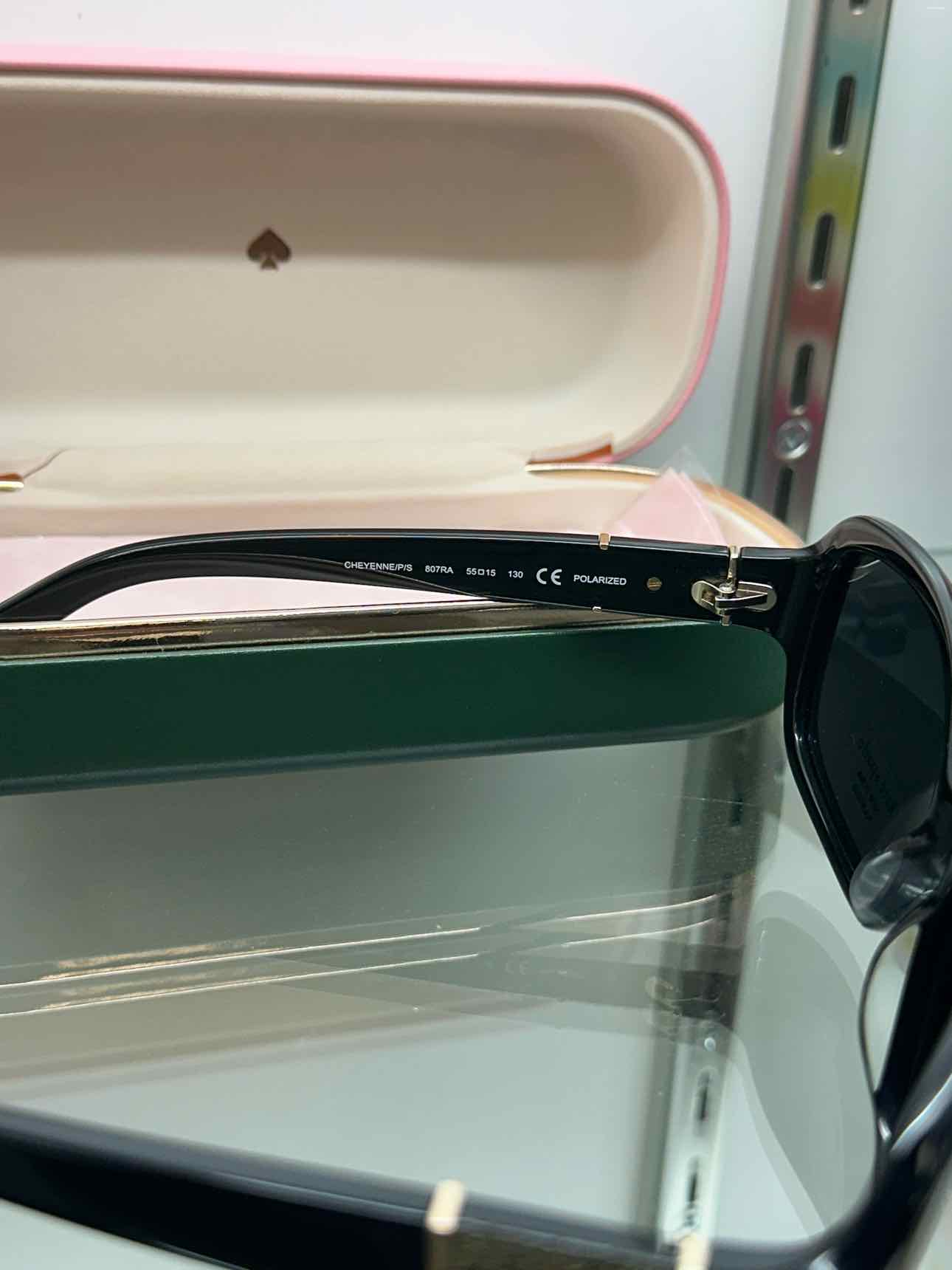 Kate Spade Cheyenne Polarized Black Soft Rectangle Sunglasses NEW