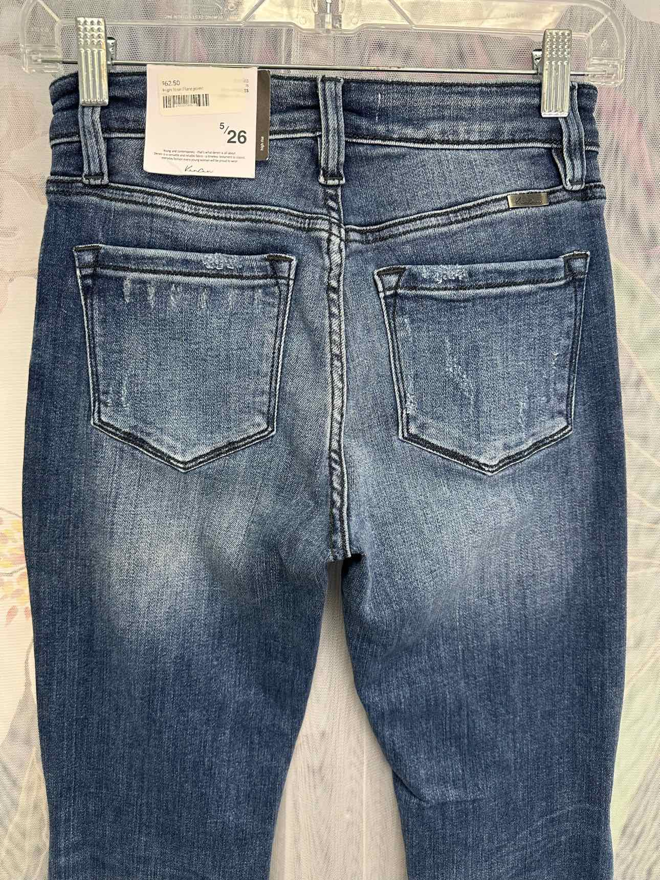 KanCan NEW NWT High Rise Panel Flare Detail Hem Size 5 Denim Jeans